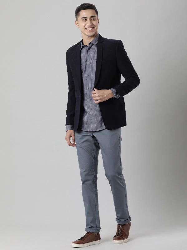Indian Terrain Men Printed Blue Shirt
